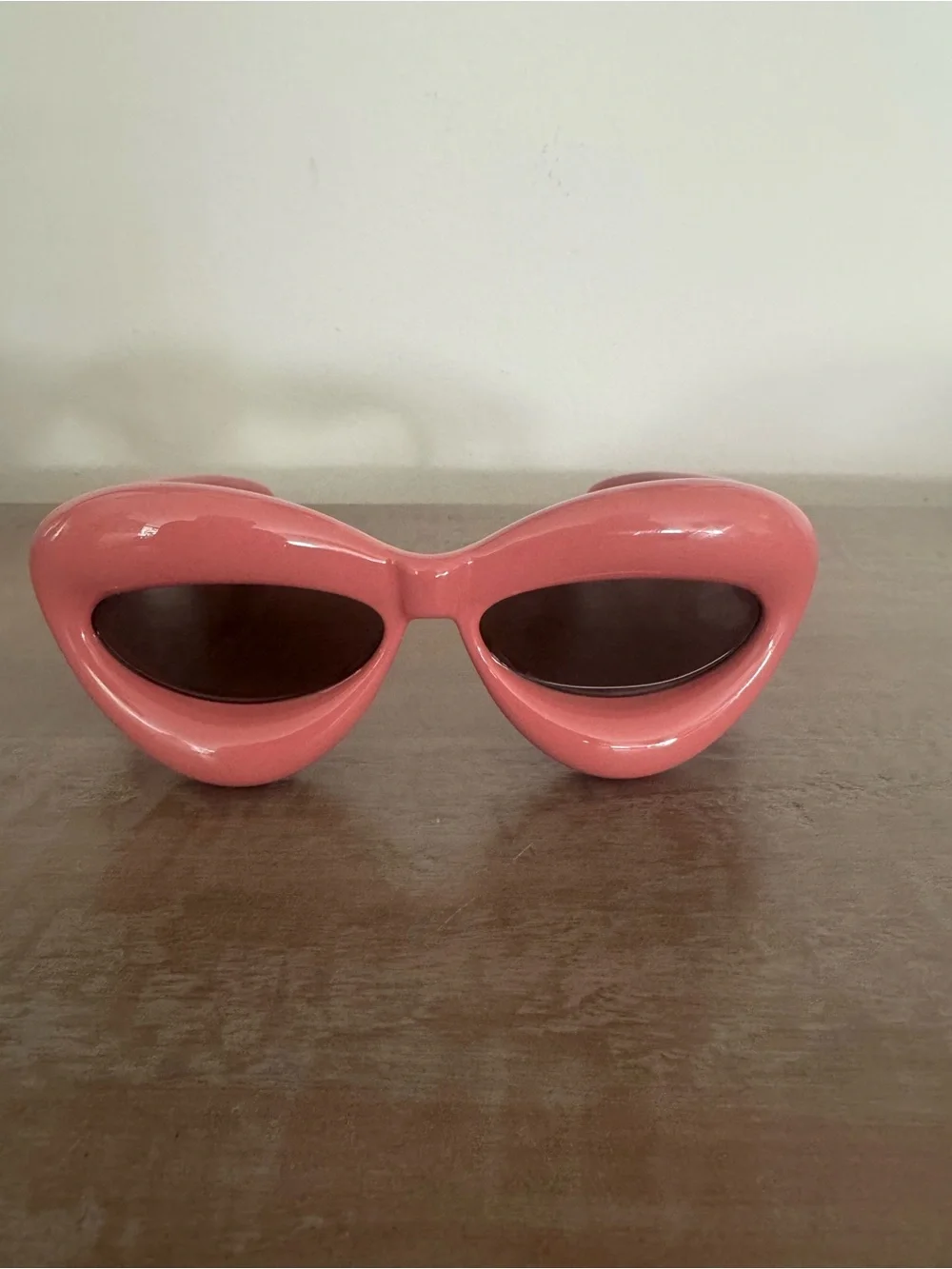 Loewe Pink Sculptural Oval Sunglasses with Dark Lenses